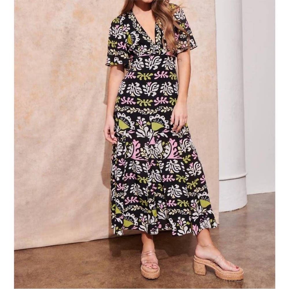 NWT SAYLOR pia dress in black floral size M - Picture 4 of 12